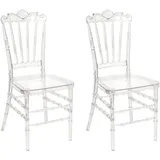 Beliani Esszimmerstuhl 2er Set MENDON Transparent