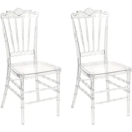 Beliani Esszimmerstuhl 2er Set MENDON Transparent