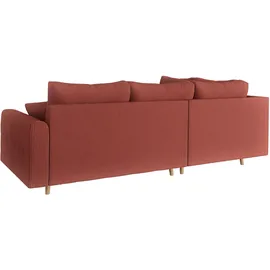 Home Affaire »CHARRE L-Form mit Ottomane, Maße B/T/H: 231/161/81 cm«, feine Steppung, lose Rücken- und Zierkissen, auch in Cord und Bouclé, rot