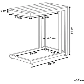 Beliani Beistelltisch Heller Holzfarbton Messina