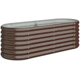 furnicato Hochbeet Pulverbeschichteter Stahl 114x40x36 cm Braun