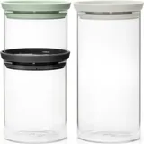 Brabantia Küchenbehälter grau-grün aus Glas 3 St.
