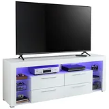 Die Möbelfundgrube TV - Lowboard weiß hochglanz 179 cm mit Beleuchtung - GOAL