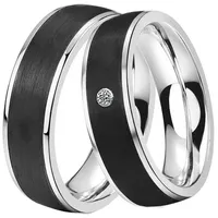 DOOSTI Trauring Schmuck Geschenk Edelstahl Trauring Ehering Partnerring LIEBE, wahlweise mit oder ohne Zirkonia schwarz 52