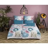 Muller Textiles hip Bettwäsche, Kodiak (Bettwäsche Set, 155x220 cm Flanell Nr. 30093, Blau