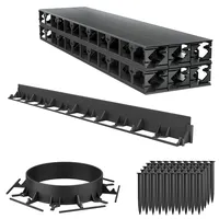 UISEBRT Flexible Rasenkante 12m Beeteinfassung mit 50 Erdanker Rasenkante Kunststoff Höhe 5,8cm, Schwarz