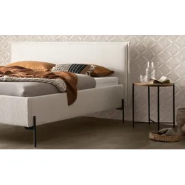 Hasena Polsterbett HASENA "Nora", weiß (weiß, boucle ivory), B:159cm H:101cm L:212cm, Betten, Polsterbett, mit trendigem Bouclestoff, Rahmenhöhe von 23 cm und 4 Einlegetiefen