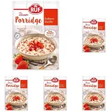 RUF Porridge Erbeer Vanille, sommerliche Hafermahlzeit mit Erdbeerstückchen und Bourbon Vanille, in nur 3 Minuten zubereitet, 1 x 65g Beutel (Packung mit 5)