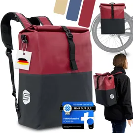 FORRIDER 3in1 Fahrradtasche für Gepäckträger mit Rucksack Wasserdicht [27L] Gepäckträgertasche Reflektierend I Fahrradtasche Rucksack | Fahrradrucksack für Gepäckträger mit Laptopfach Fahrrad & Ebike