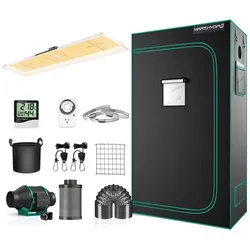 Komplettset TSL-2000 - 300W LED Pflanzenlampe, Zelt, Luftfilter und Zubehör            