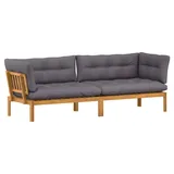 vidaXL Pallet Sofa 2 Stück 3418275 Natur/Dunkelgrau