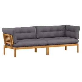 vidaXL Pallet Sofa 2 Stück 3418275 Natur/Dunkelgrau