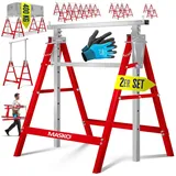 Masko Arbeitsbock Leder 800-1300 mm rot