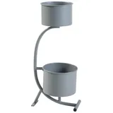 [en.casa] Blumenständer Almelo 63x29x21cm Metall Grau