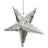 Partydeco Piñata 68x68x30cm Stern - Party Dekoration zum Befüllen - Partyspiele für Kindergeburtstag Mädchen Geburtstag Hochzeit Party - Geburtstagsdeko Partydeko & Partyzubehör - Silber
