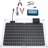 Solarmodul Batterieladegerät 100W Monokristallines Silizium 12V 24V Dual USB 100A Controller mit Leistungsanzeige