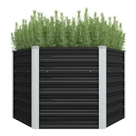 vidaXL Garten-Hochbeet verzinkter Stahl 129 x 129 x 77 cm anthrazit