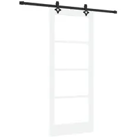 vidaXL Haustür Schiebetür ORKDAL Weiß und Schwarz 83 x 202 cm (1-St) schwarz