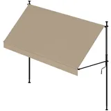 Wasabi - Cityline Klemmmarkise 200x120cm - Höhenverstellbar - Boden- und Wandmontage ohne Bohren - UV-Schutz Markisenstoff Beige - Garten Balkon