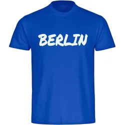 multifanshop Kinder T-Shirt - Berlin blau - Textmarker - Druck weiß - Kind