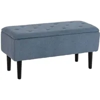 Homcom Truhenbank Samt Blau 38 x 45 x 95 cm