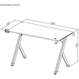 NanoRS Gaming Schreibtisch RS101 Schwarz