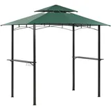 Beliani Pavillon Naro 1,48 x 2,4 m Dunkelgrün/Schwarz