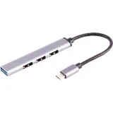 s/conn SHVP BS13-50002 - USB 3.0, 4-Port Hub, 4xA, USB-C-Kabel, 0,12 m