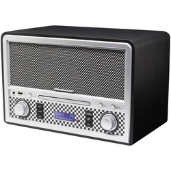 Soundmaster NR955SW Retro Kompaktanlage Radio DAB+ Radio USB CD Player MP3 BT Microanlage schwarz