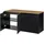[en.casa] Waschbeckenunterschrank Skelbolu 4 Türen 120 x 60 x 40 cm Schwarz/Eichenoptik
