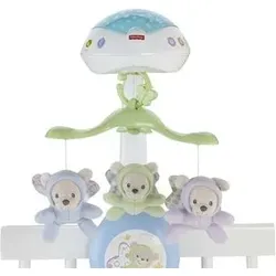 FISHER-PRICE CDN41 3-in-1 Traumbärchen Baby Mobile, Spieluhr, Nachtlicht mit Musik