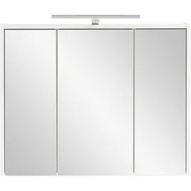 Inosign Spiegelschrank INOSIGN "List" Schränke Gr. B/H/T: 74,5 cm x 60,0 cm x 16,0 cm, 3 St., weiß (weiß glanz) Bad-Spiegelschränke Breite 74,5 cm Badschrank mit viel Stauraum
