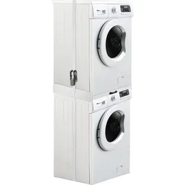 [en.casa] Verbindungsrahmen für Waschmaschine/Trockner mit Handtuchhalter - Weiß