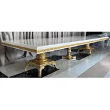 Casa Padrino Luxus Barock Esstisch Creme / Weiß / Gold - Riesiger Massivholz Esszimmertisch - Esszimmer Möbel im Barockstil - Barock Möbel - Bar... - Beige