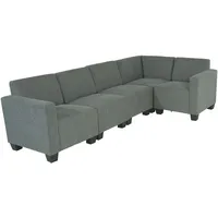 Modular Sofa-System Couch-Garnitur Moncalieri 5, Stoff/Textil ~ grau