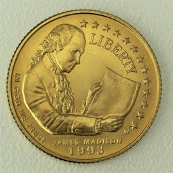 Goldmünze 5 Dollars James Madison 1993 (USA)