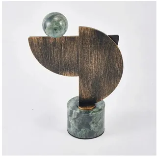 Quality Elegance Skulptur Abstrakte Bronze-Skulptur mit Marmorsockel – Handgefertigte