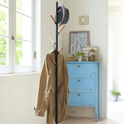 Yamazaki Home Garderobenständer Kleiderständer Garderobe Metall + Holzakzente schwarz freistehend