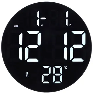 Runde digitale Wanduhr,Digitale Wanduhr,Wandmontierte Digitaluhr,LED Wanduhr,Moderne LED Digitaluhr,Badezimmeruhr