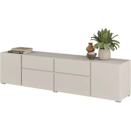 OTTO home Asymetric Lowboard 195 cm Braun Aluminium/Kunststoff/Metall/Spanplatte/Melamin/Holzwerkstoff