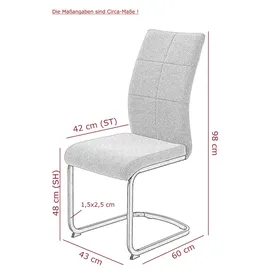 HELA Tische Schwingstuhl Turin Webstoff Schlamm 4er Set