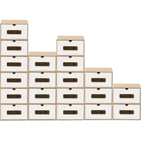 BigDean Schuhaufbewahrung 20 x 30 x 15 cm 20-tlg. Braun/Weiß