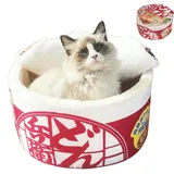 ZHUIYIWIN Katzenhöhle,Katzenbetten,Katzenhaus,Kuschelhöhle für Katzen, Bequemer Katzenschlafplatz für Katzen Kätzchen Welpen, Plüsch Katzenhaus Indoor für Katzen Kätzchen (Rot, S)