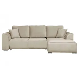 OTTO home Ecksofa OTTO HOME "BEATRICE optionale Schlafsofa mit Bettkasten, B/T/H: 265/170/86 cm", beige (creme), B:265cm H:86cm T:170cm, 100% Polyester, Sofas, Ecksofa, L-Form, wahlweise auch mit Bettfunktion und Bettkasten