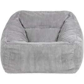 I.C.O.N. icon Sitzsack Sessel für Erwachsene, Grau, Flauschiger Cord Stoff, Riesen Sitzsack Cord mit Füllung, Bean Bag Chair, Bequemer Sessel Wohnzimmer, Hocker, Sitzsäcke, XXL Sitzsäcke