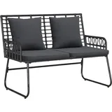 Gartenbank Schwarz und Anthrazit Poly-Rattan - Schwarz