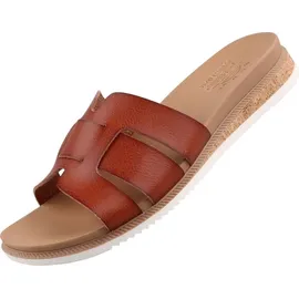 SKECHERS Desert Kiss Low Peak Look Schiebe-Sandalen, Chestnut, 37