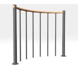 Minka Rundes Brüstungsgeländer Ø160 cm Grau Holz/Stahl