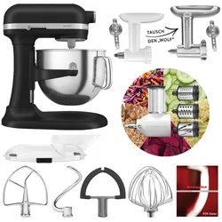 KitchenAid Artisan 6,6L 5KSM70SHX Fleischwolf Gemüse Set Mattes Schwarz