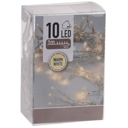 Spetebo LED-Lichterkette Lichterkette mit 10 LED in warm weiß – 150 cm, Weihnachts Tischlichterkette Deko Beleuchtung mit Timer weiß